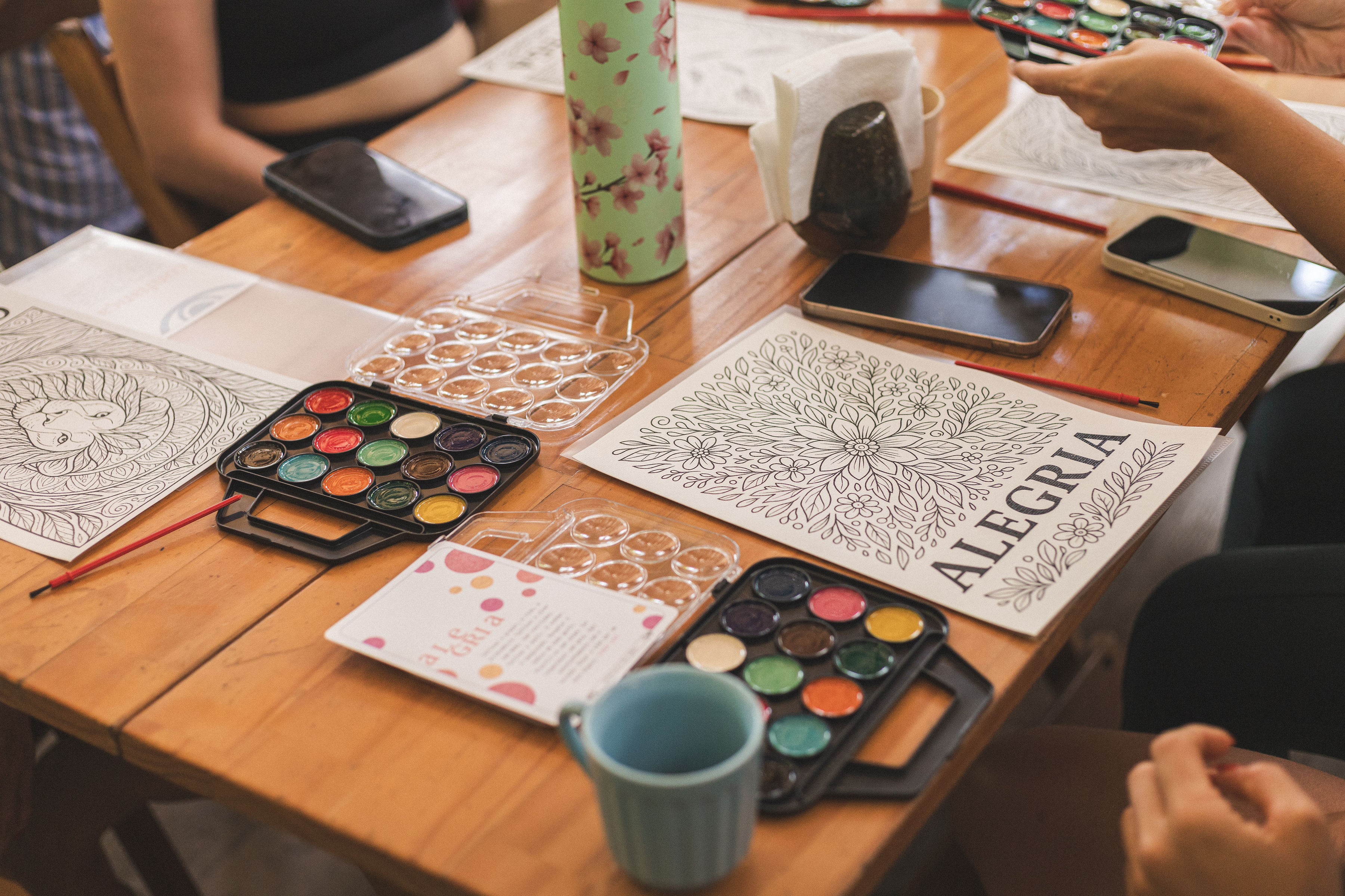 Materiais da oficina de pintura